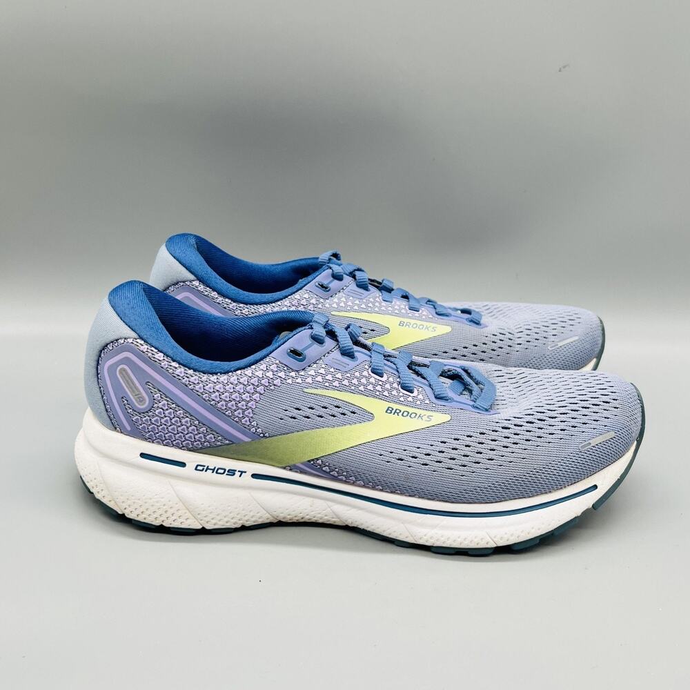 Brooks Shoes Womens 7 Blue Mesh Ghost 14 Road Running Athletic Sneakers Comfort